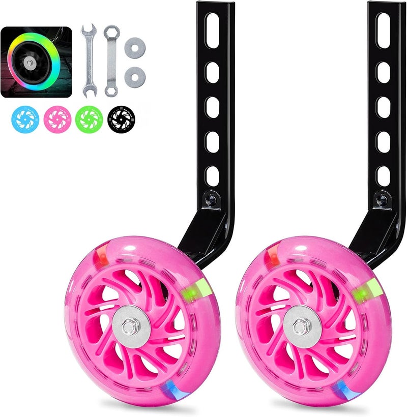 PRUNUS Flash BIKE Training Wheels for 12 14 16 18 20 Inch.Training Wheels for Kids Bike is Heavy Duty.Bicycle Training Wheel is Suitable Single Speed Bikes - Image 1